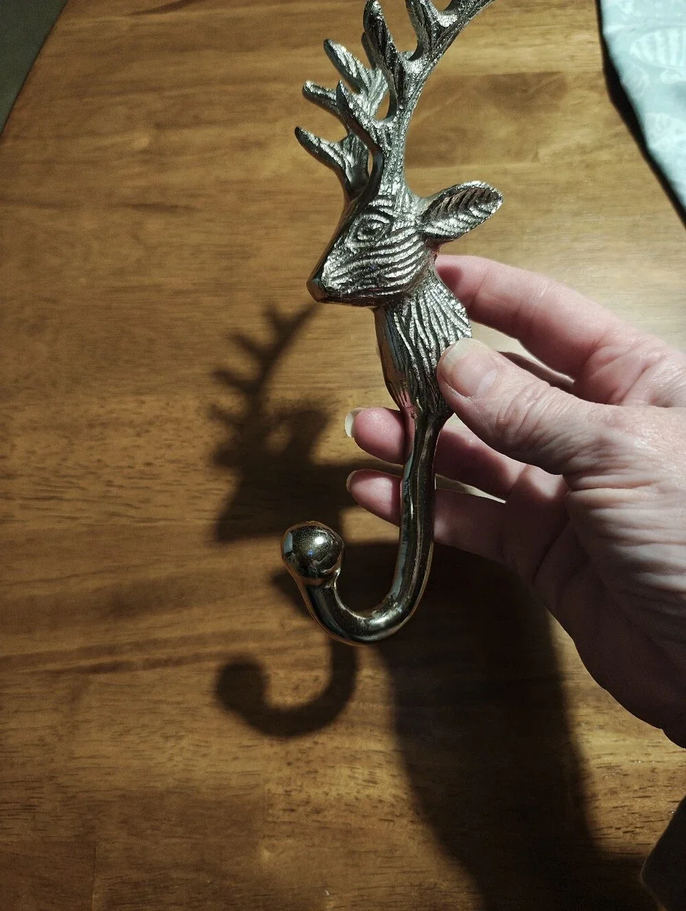 Antler Deer Wall Hook in Antique Silver Finish